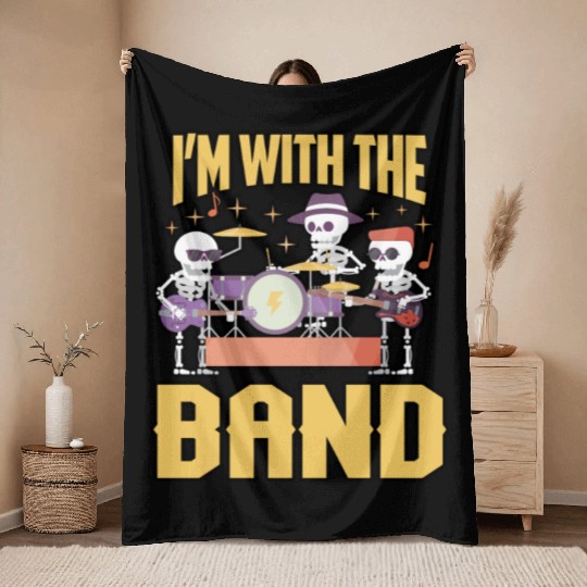 I'M With The Band Throw Blankets For Men, Women Band Members Throw Blankets
