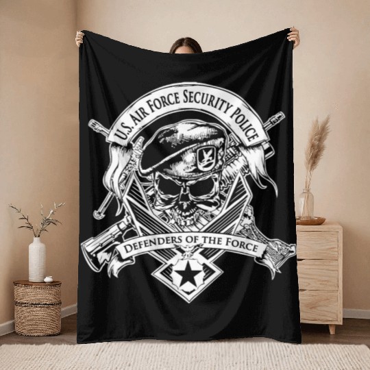US airforce security Throw Blankets