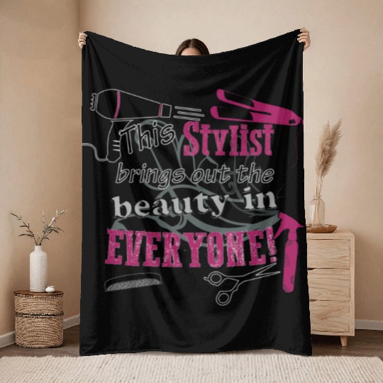 Hair stylist - Beauty in everyone ! Throw Blankets