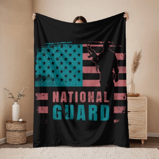 National Guard Veteran Throw Blankets