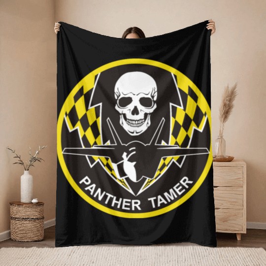 F-35 Panther Tamer Throw Blankets
