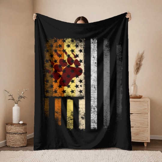 LGBT Gay Bears Pride Flag US Flag Throw Blankets