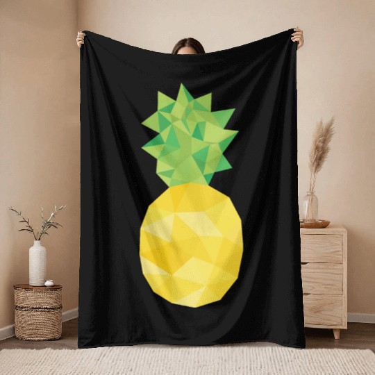 pineapple, pine apple, triangle, food Throw Blankets