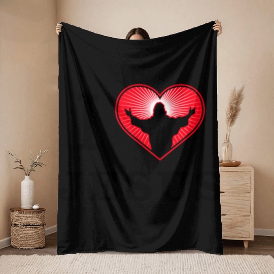 I Love Jesus Throw Blankets