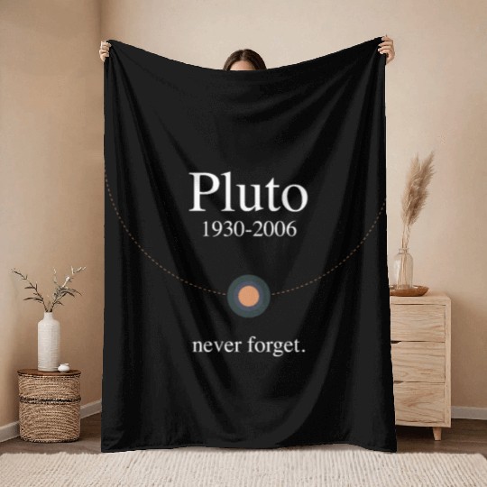 Pluto never forget Throw Blankets