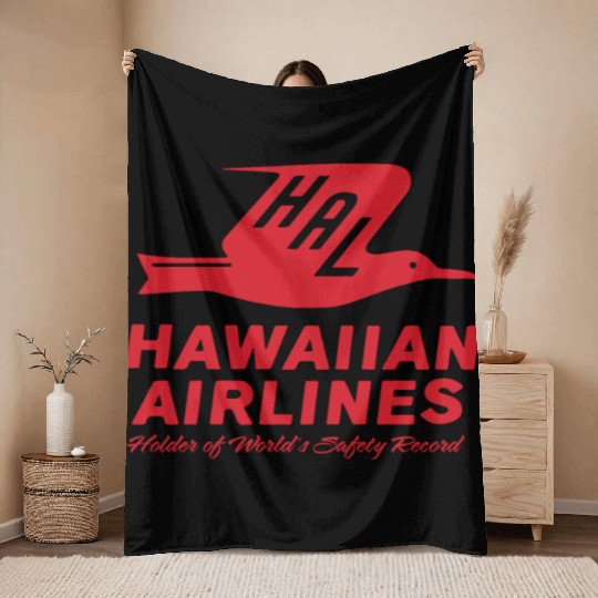 Retro Vintage Hawaiian Airlines BOAC TWA ha Throw Blankets