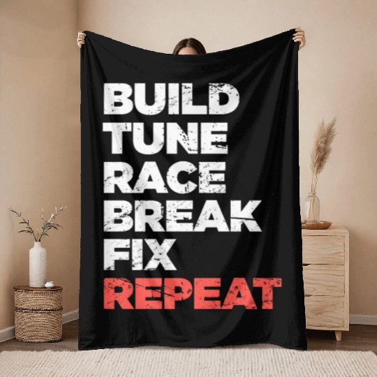 Funny Race Car Racing Gift Throw Blankets