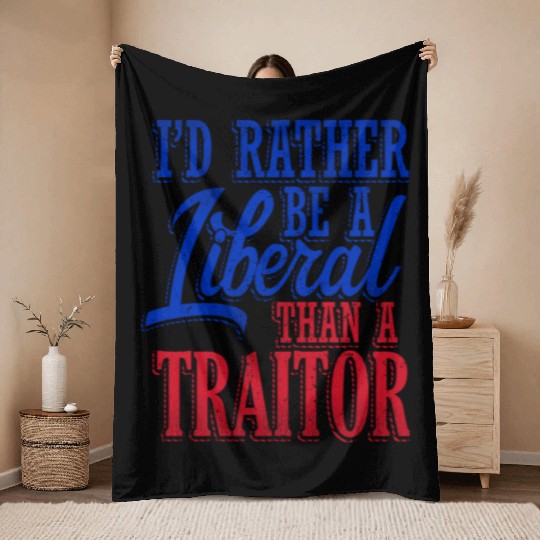 Rather Be A Liberal Throw Blankets
