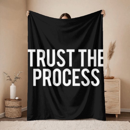 trust the process gym Throw Blankets