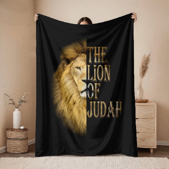 Lion of judah Throw Blankets