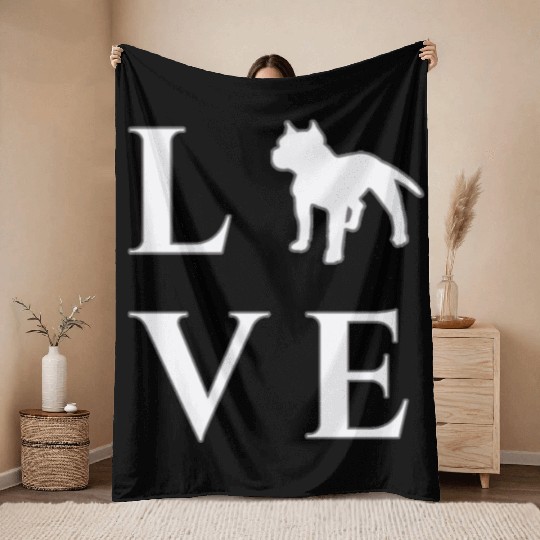 Pitbull Throw Blankets - I Love My Pitbull Throw Blankets, Pitbull