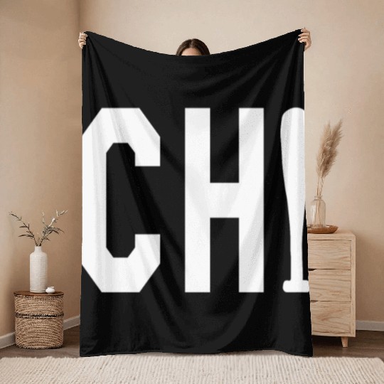 Chicago Cubs CHI baseball Bat Vintage Chicago Tri Throw Blankets