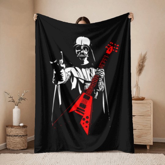 Heavy Metal Darth Vader Throw Blankets