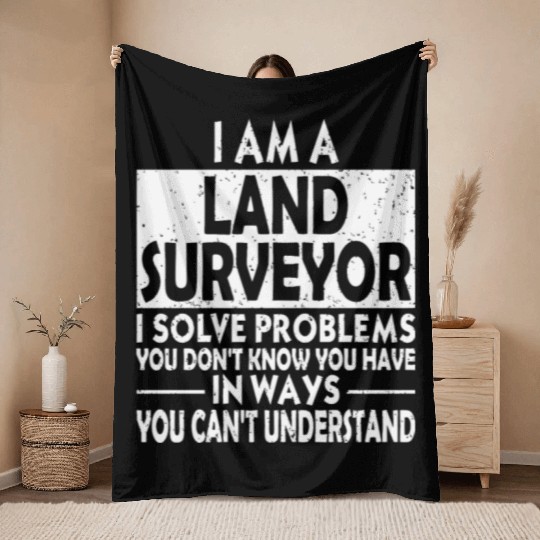 Funny - funny land surveyor problem solving dist Throw Blankets