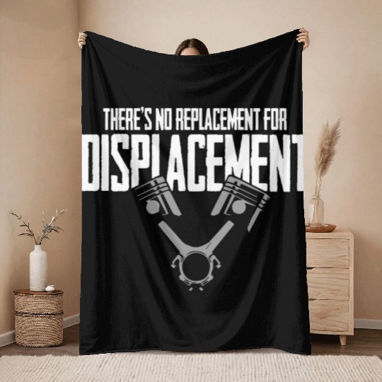 No Replacement For Displacement V8 Muscle Car Gift Throw Blankets