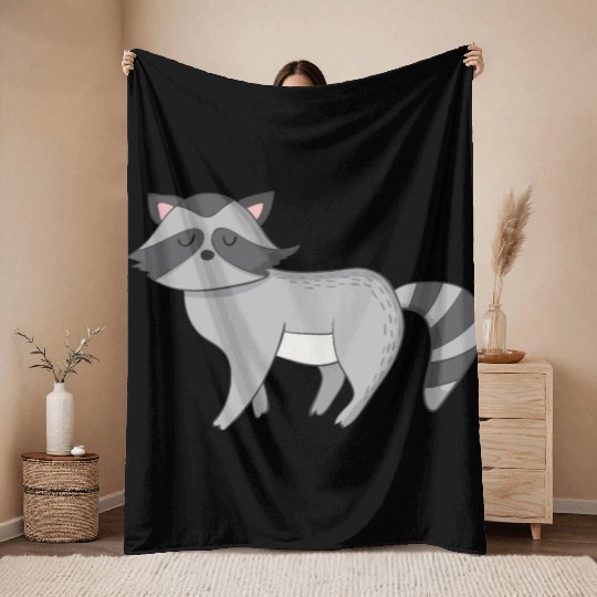 Raccoon Throw Blankets