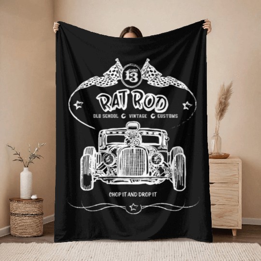 Rat Rod, Hot Rod Throw Blankets