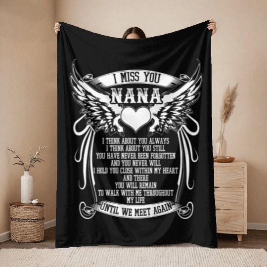 I Miss My Nana Throw Blankets, Awesome Mammy Throw Blankets