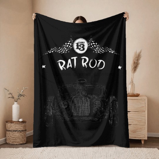 Rat Rod - Hot Rod Throw Blankets