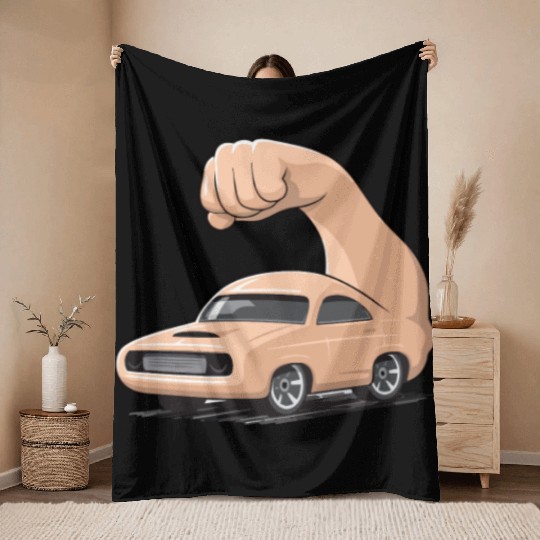 Muscle Car Throw Blankets