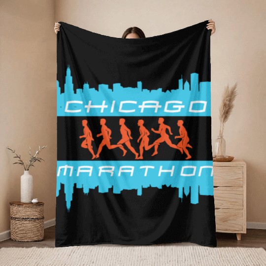 chicago marathon 5 Throw Blankets