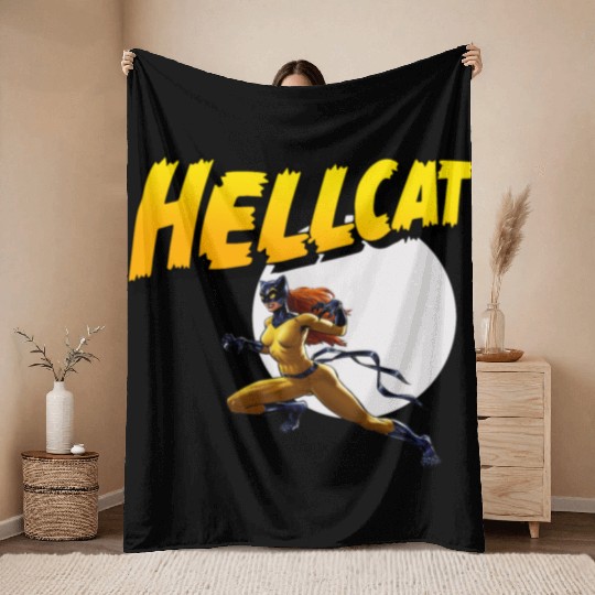 Mens Marvel Hell Cat Hella Cat Hellcat New cat Throw Blankets