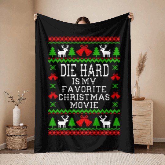 Die Hard Is My Favorite Christmas Movie Throw Blankets