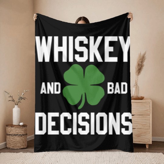Ireland Whiskey St Patricks Day Throw Blankets