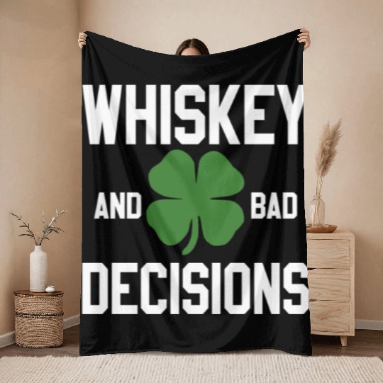 Ireland Whiskey St Patricks Day Throw Blankets