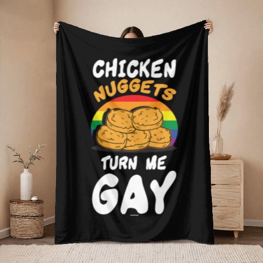 Funny Chicken Nuggets LGBT Throw Blankets