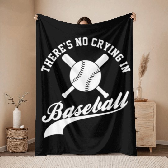 No Crying in Baseball Funny Sports Fan Throw Blankets