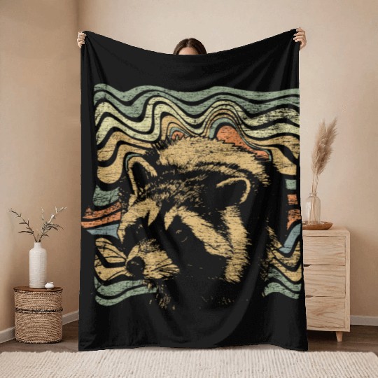 Raccoon Hunting Raccoons Forest Animal Gift Throw Blankets