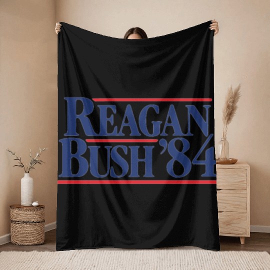 Reagan Bush '84 Throw Blankets