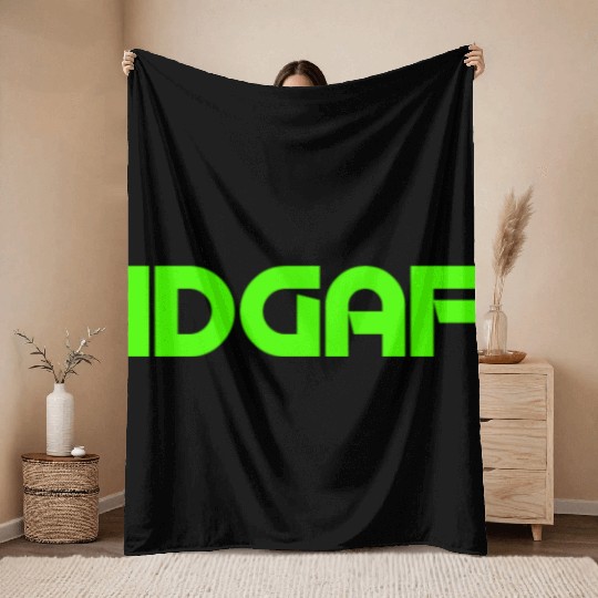 IDGAF (LIME GREEN PRINT) Throw Blankets
