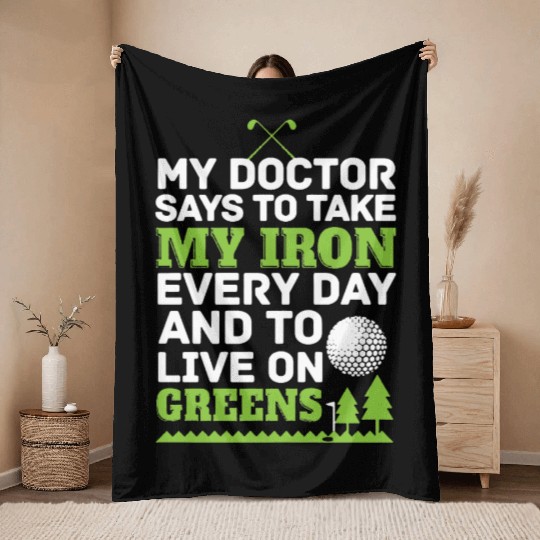 Funny Golf Golfing Dad Fathers Day Golf Gifts For Throw Blankets