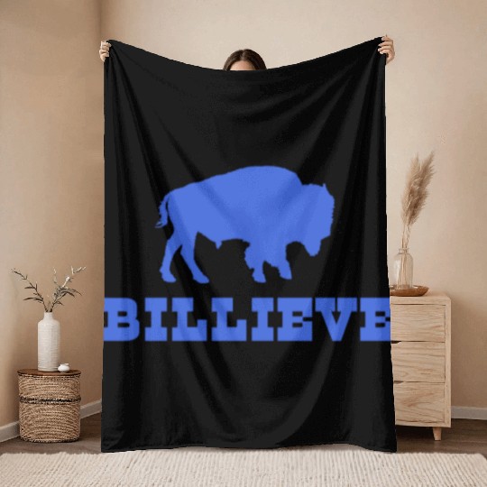 Bills Mafia BillieveShirt - Buffalo Football Throw Blankets