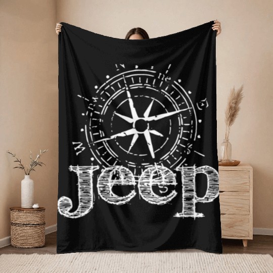compass north south west east jeep Throw Blankets