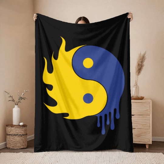 Ying Yang Throw Blankets