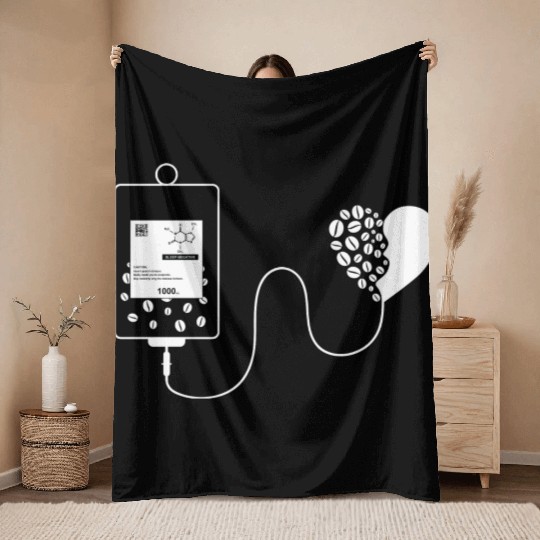 Nurse IV Coffee Drip To Heart Throw Blankets