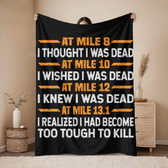 13 1 Half Marathon Running Throw Blankets For Gift