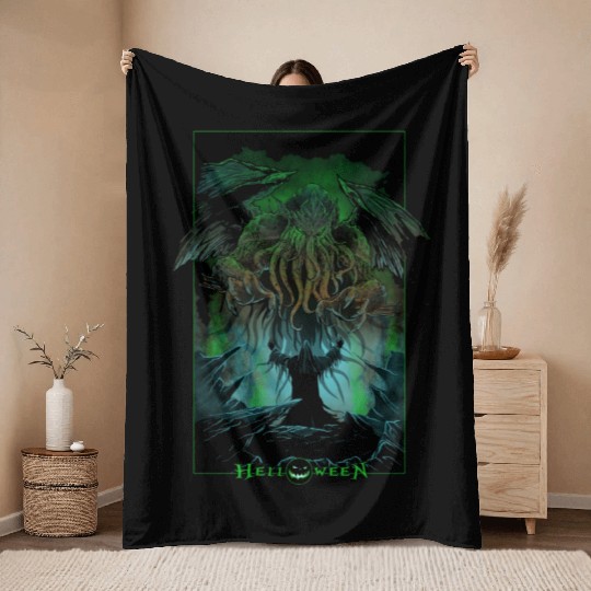 Halloween Kraken Throw Blankets