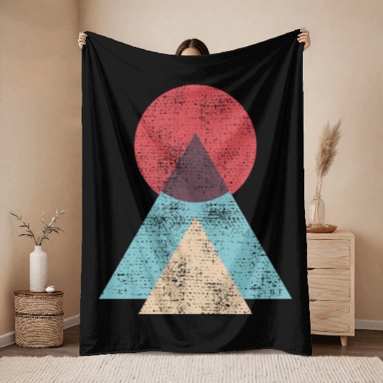 Mountains Sun Nature Abstract Throw Blankets