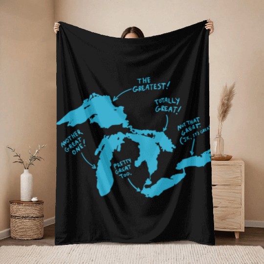 Great Lakes Throw Blankets
