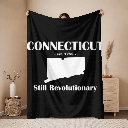 connecticut est 1788 Still Revolutionary Throw Blankets