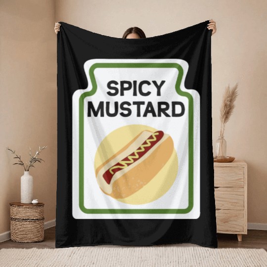 Spicy Mustard Throw Blankets Halloween Costume Funny Party