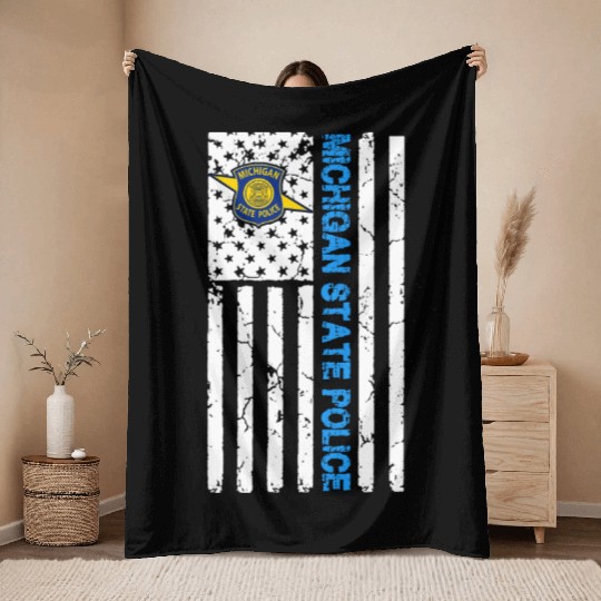 MICHIGAN STATE POLICE Throw Blankets