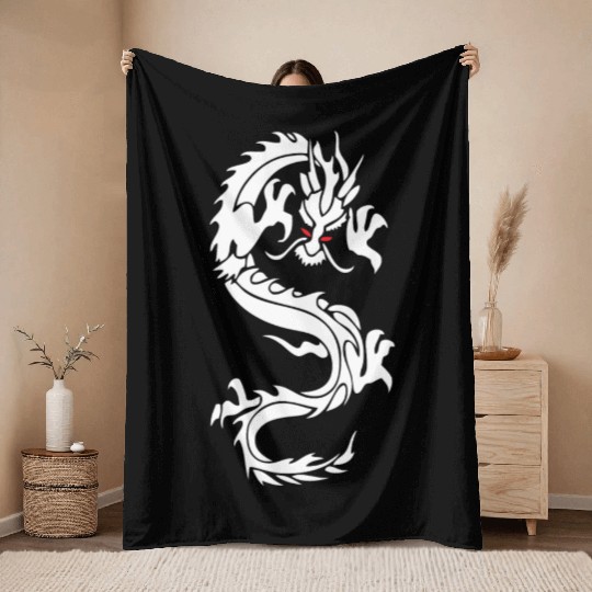 CHINESE DRAGON MMA Throw Blankets