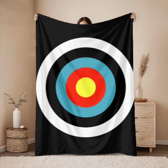 Bullseye Archery Target Shooter Rings Throw Blankets