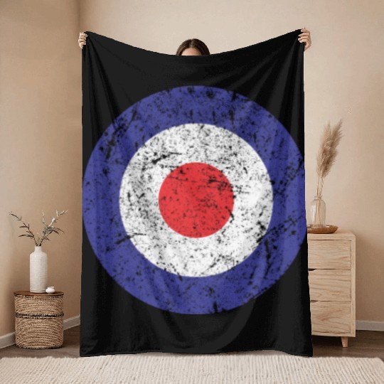Royal Air Force World War II Spitfire Logo Retro Throw Blankets
