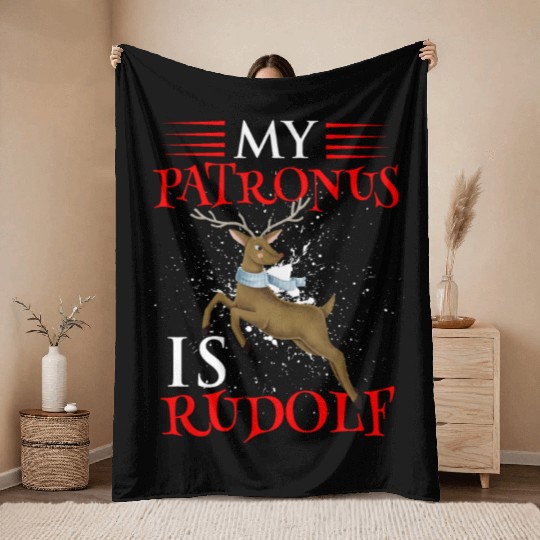 My Patronis Is Rudolf the Red Nose Reindeer XMAS Throw Blankets